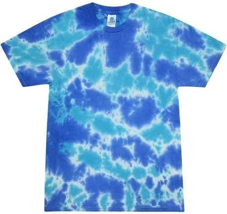 Colortone 1000Y Youth Multi-Color Tie-Dyed T-Shirt - Multi Blue