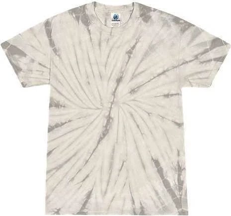 Colortone 1000Y Youth Multi-Color Tie-Dyed T-Shirt - Spider Silver