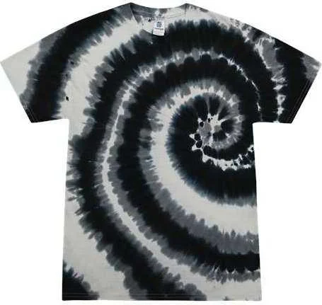 Colortone 1000Y Youth Multi-Color Tie-Dyed T-Shirt - Swirl Black