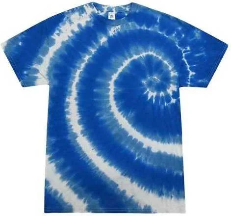 Colortone 1000Y Youth Multi-Color Tie-Dyed T-Shirt - Swirl Blue