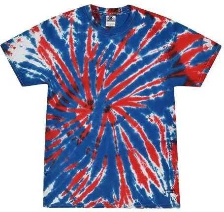 Colortone 1000Y Youth Multi-Color Tie-Dyed T-Shirt - Union Jack