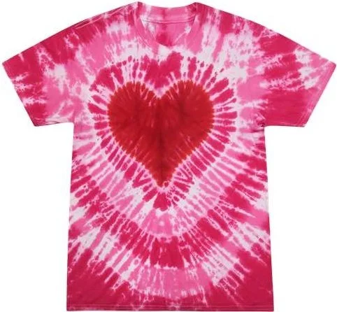 Colortone 1150 Shapes Tie-Dyed T-Shirt - Pink Heart