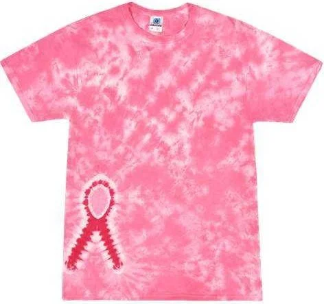 Colortone 1150 Shapes Tie-Dyed T-Shirt - Pink Ribbon