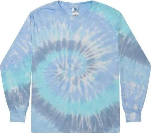 Colortone 2000Y Youth Tie-Dyed Long Sleeve T-Shirt - Lagoon