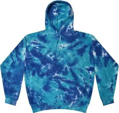 Colortone 8777 Tie-Dyed Hooded Sweatshirt - Multi Blue