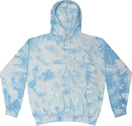 Colortone 8790Y Youth Crystal Tie-Dyed Hooded Sweatshirt - Crystal Baby Blue