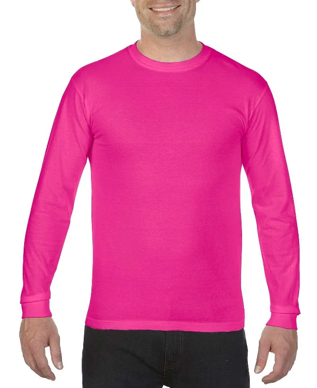 Comfort Colors 6014 Heavyweight Ring Spun Long Sleeve Tee - Neon Pink