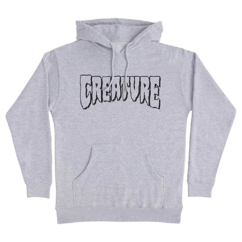 Creature Hoody Logo Outline - Heather Grey