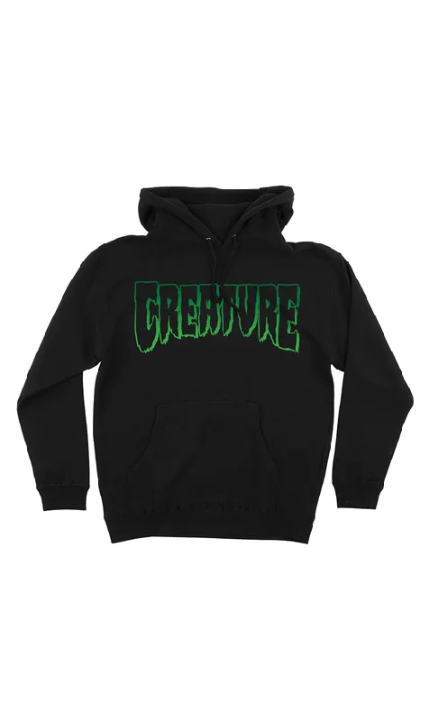 Creature Logo Outline Mens Hoodie Black