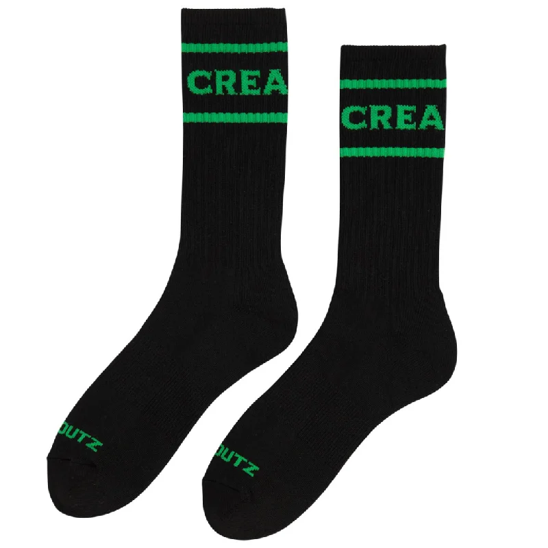 Creature Skateboards Burnoutz Crew Socks - Black