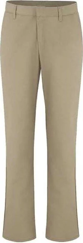 Dickies FP92EXT Women's Industrial Flat Front Pants - Extended Sizes - Desert Sand - 37 Unhemmed