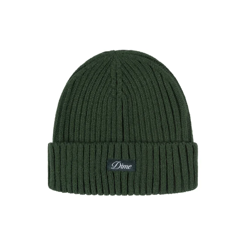 Dime Cursive Fold Beanie - Forest