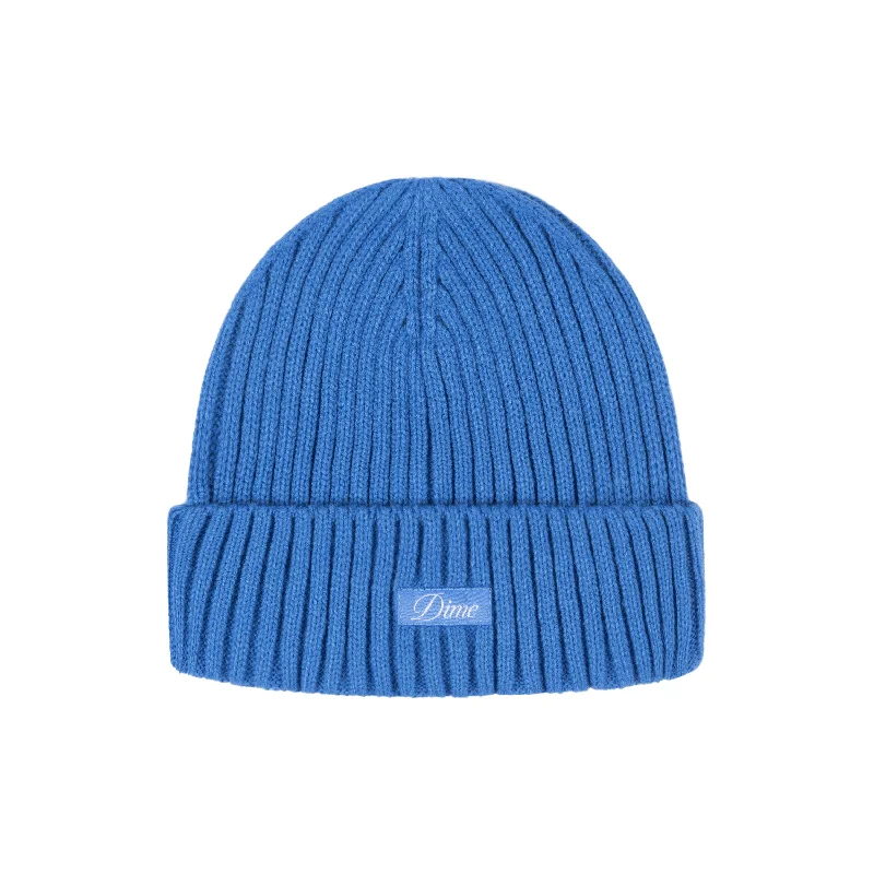 Dime Cursive Fold Beanie - Sky Blue