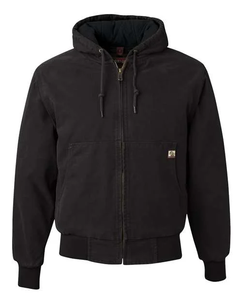 Dri Duck 5020T Cheyenne Boulder Cloth Hooded Jacket with Tricot Quilt Lining Tall Sizes - Black