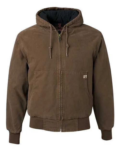 Dri Duck 5020T Cheyenne Boulder Cloth Hooded Jacket with Tricot Quilt Lining Tall Sizes - Field Khaki