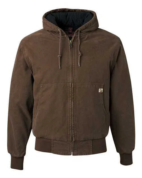 Dri Duck 5020T Cheyenne Boulder Cloth Hooded Jacket with Tricot Quilt Lining Tall Sizes - Tobacco