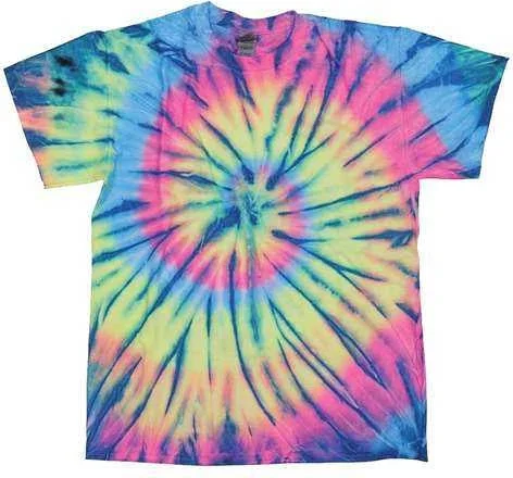 Dyenomite 200NR Neon Rush Tie-Dyed T-Shirt - Cobalt Feather