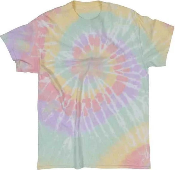 Dyenomite 20BMS Youth Multi-Color Spiral Tie-Dyed T-Shirt - Hawaiian Breeze