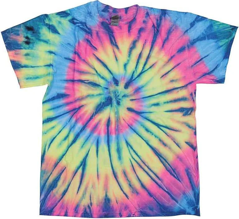 Dyenomite 20BNR Youth Neon Rush Tie-Dyed T-Shirt - Cobalt Feather