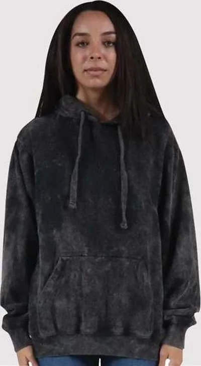 Dyenomite 854MW Premium Fleece Mineral Wash Hooded Sweatshirt - Black Mineral Wash