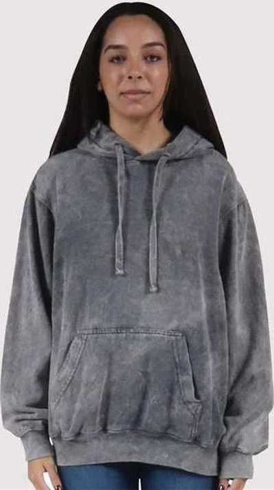 Dyenomite 854MW Premium Fleece Mineral Wash Hooded Sweatshirt - Gray Mineral Wash