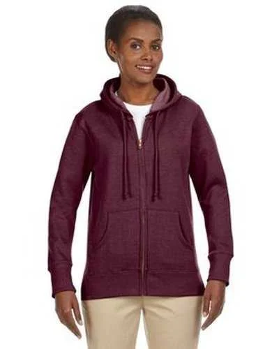 Econscious EC4580 Ladies' Organic Recycled Heathered Fleece Full-Zip Hooded Sweatshirt - Berry