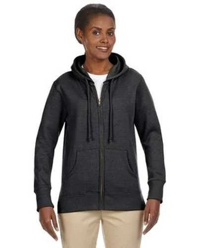 Econscious EC4580 Ladies' Organic Recycled Heathered Fleece Full-Zip Hooded Sweatshirt - Charcoal