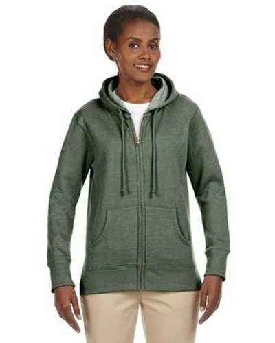 Econscious EC4580 Ladies' Organic Recycled Heathered Fleece Full-Zip Hooded Sweatshirt - Military Green