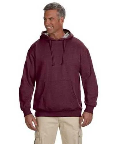 Econscious EC5570 Adult Organic Recycled Heathered Fleece Pullover Hooded Sweatshirt - Berry