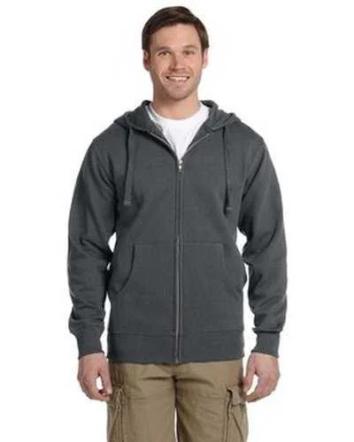 Econscious EC5650 Men's Organic Recycled Full-Zip Hooded Sweatshirt - Charcoal