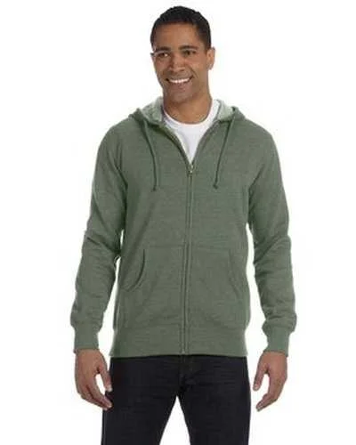 Econscious EC5680 Men's Organic Recycled Heathered Full-Zip Hooded Sweatshirt - Military Green