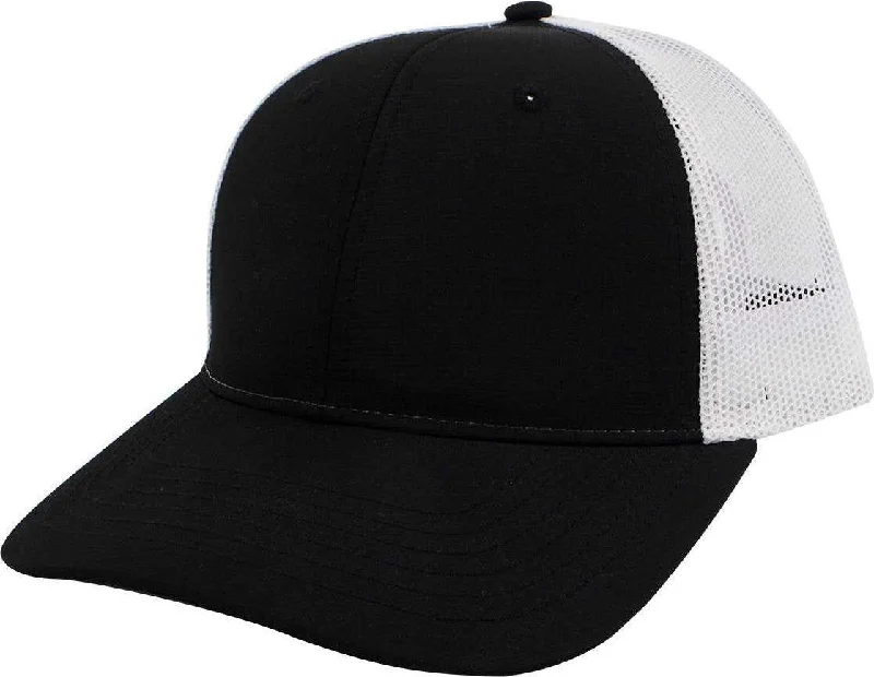 Fahrenheit F374 Peral Nylon Performance Trucker Cap - Black White