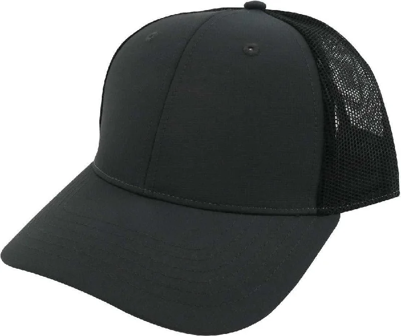 Fahrenheit F374 Peral Nylon Performance Trucker Cap - Charcoal Black