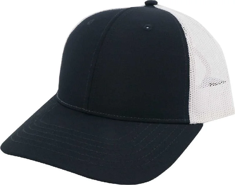 Fahrenheit F374 Peral Nylon Performance Trucker Cap - Navy White