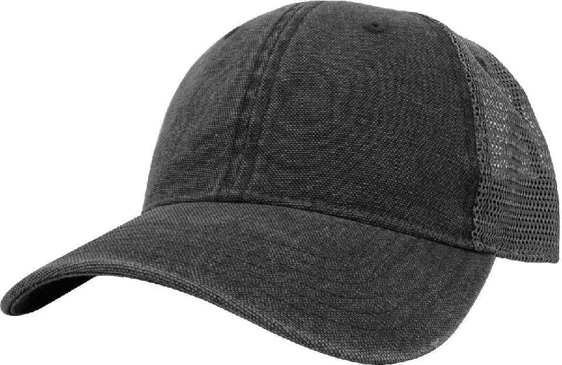 Fahrenheit F606 Vintage Washed Canvas Super Super Soft Cap - Black Gray