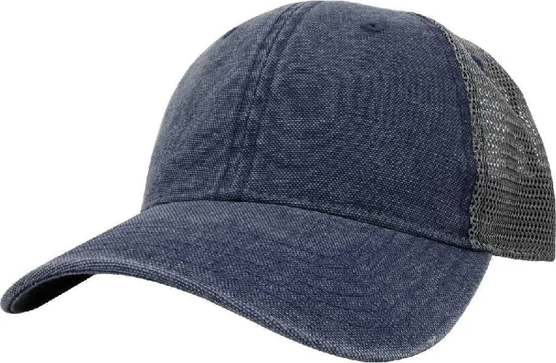 Fahrenheit F606 Vintage Washed Canvas Super Super Soft Cap - Navy Gray