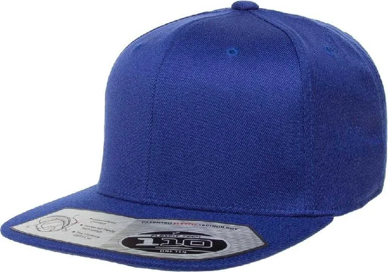 Flexfit 110 Flat Bill Snapback Cap - Royal Blue