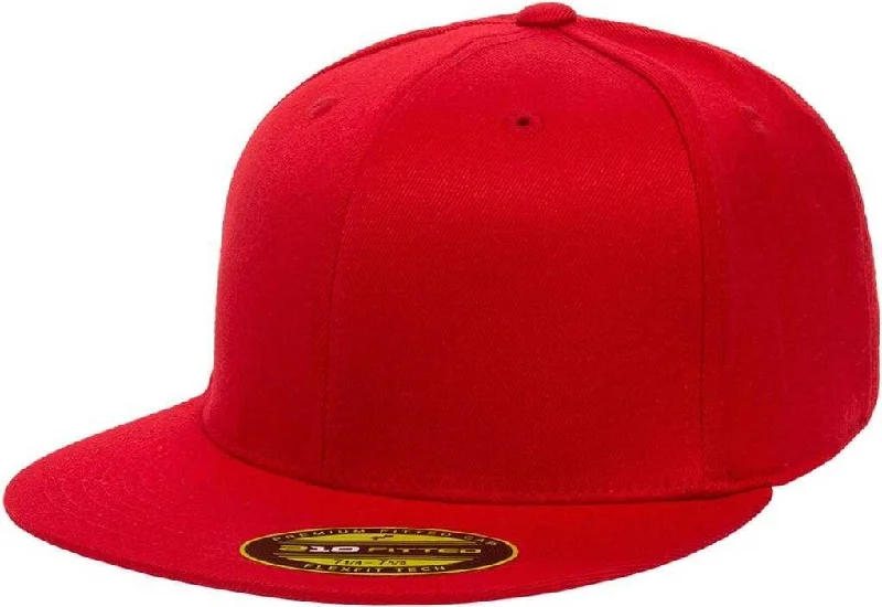 Flexfit 210 Flat Bill Cap - Red