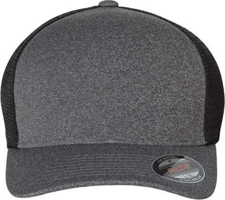 Flexfit 5511UP Unipanel Trucker Cap - Heather Grey Black