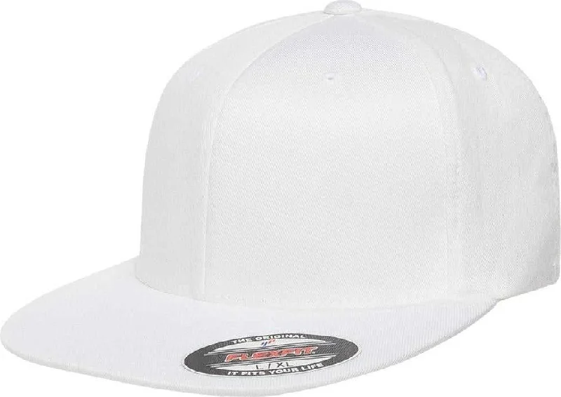 Flexfit 6297F Pro-Baseball On Field Flat Bill Cap - White