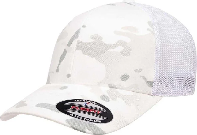 Flexfit 6511MC MultiCam Trucker Cap - Multicam Alpine White