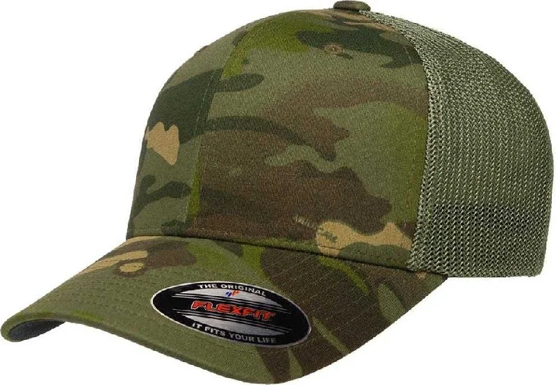 Flexfit 6511MC MultiCam Trucker Cap - Multicam Tropic Green