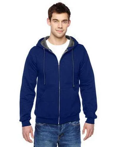 Fruit of the Loom SF73R Adult Sofspun Full-Zip Hooded Sweatshirt - Admiral Blue