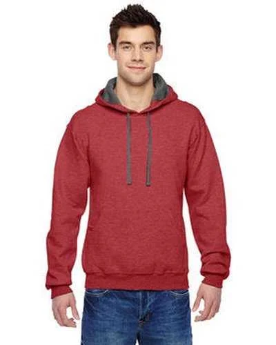 Fruit of the Loom SF76R Adult Sofspun Hooded Sweatshirt - Brick Heather