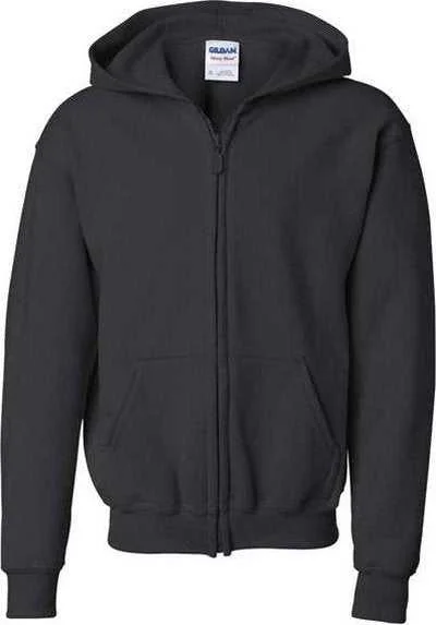 Gildan 18600B Heavy Blend Youth Full-Zip Hooded Sweatshirt - Black