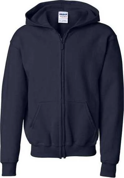 Gildan 18600B Heavy Blend Youth Full-Zip Hooded Sweatshirt - Navy