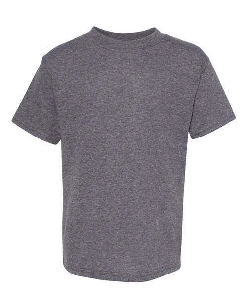 Hanes 5370 Ecosmart Youth Short Sleeve T-Shirt - Charcoal Heather