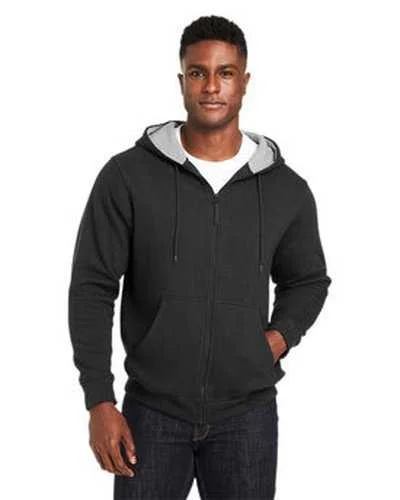 Harriton M711 Men's Climabloc Lined Heavyweight Hooded Sweatshirt - Black