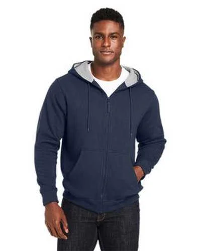 Harriton M711 Men's Climabloc Lined Heavyweight Hooded Sweatshirt - Dark Navy