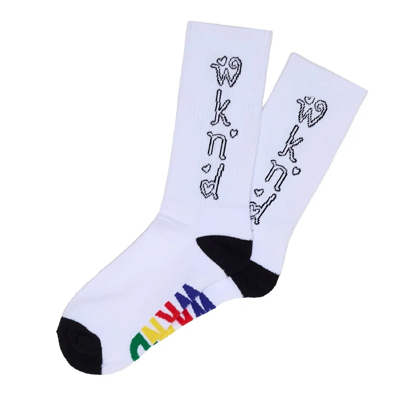 Heart Socks - White